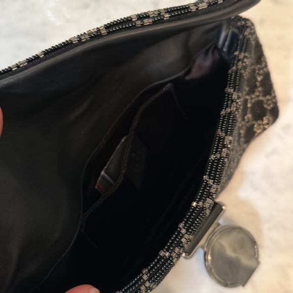 Gucci GG Black & Silver Beaded Clutch - Picture 7 of 9